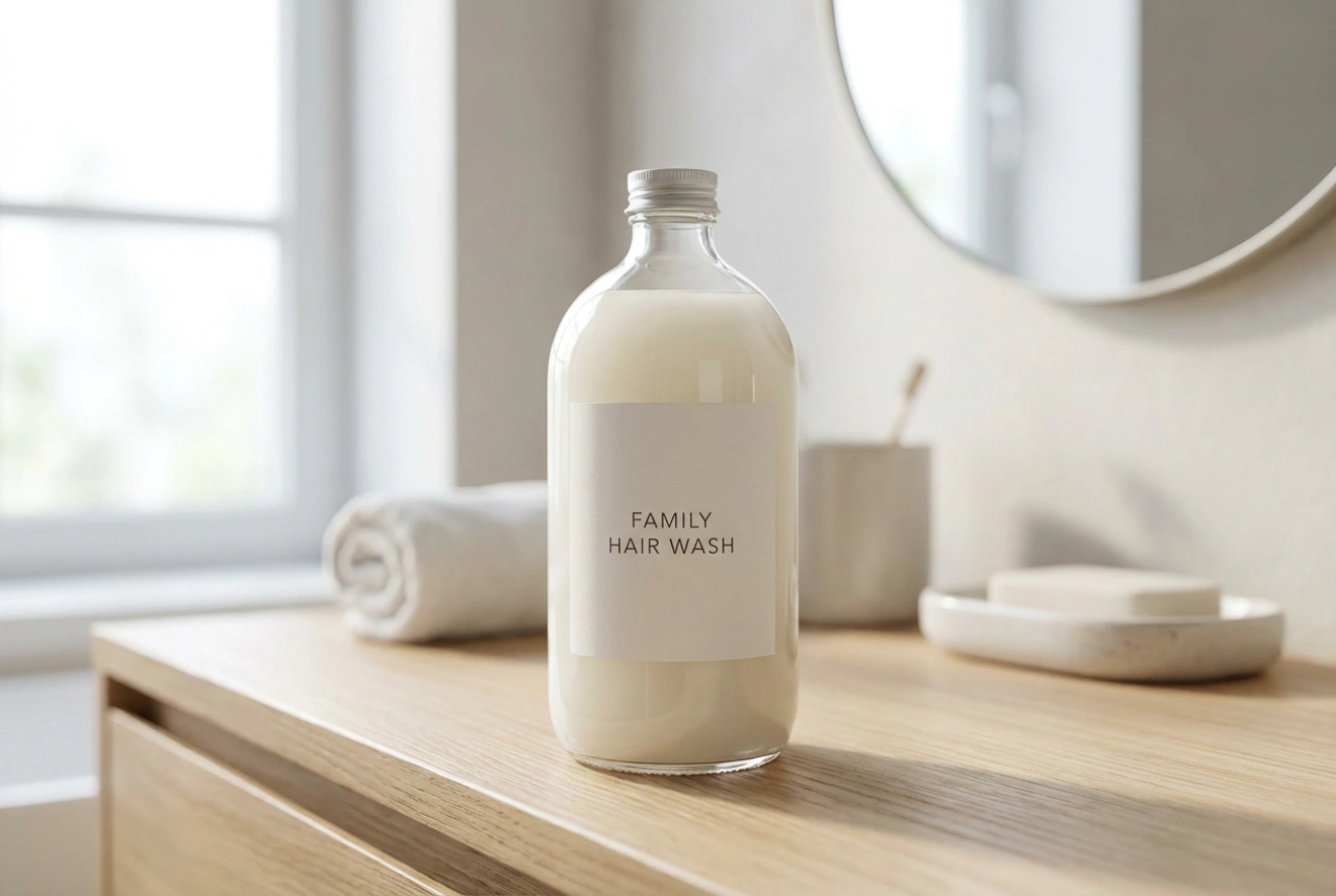 Perheshampoo: yksinkertainen koostumus, hellävarainen pesu ja säästöä