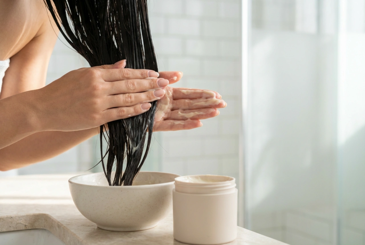 Kotitekoinen hiusnaamio: hiusten valmistelu, levitys ja huuhtelu