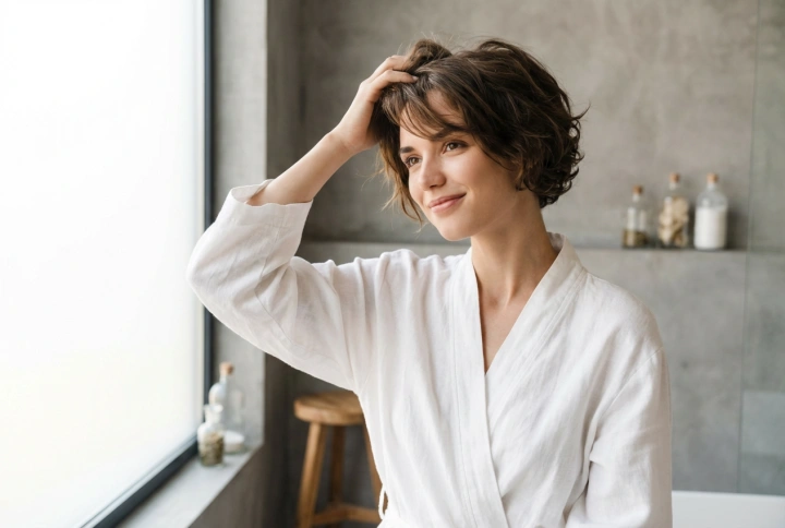 Lyhyet hiukset ja otsatukka: muotoilu ja kiinnitys ilman raskautta