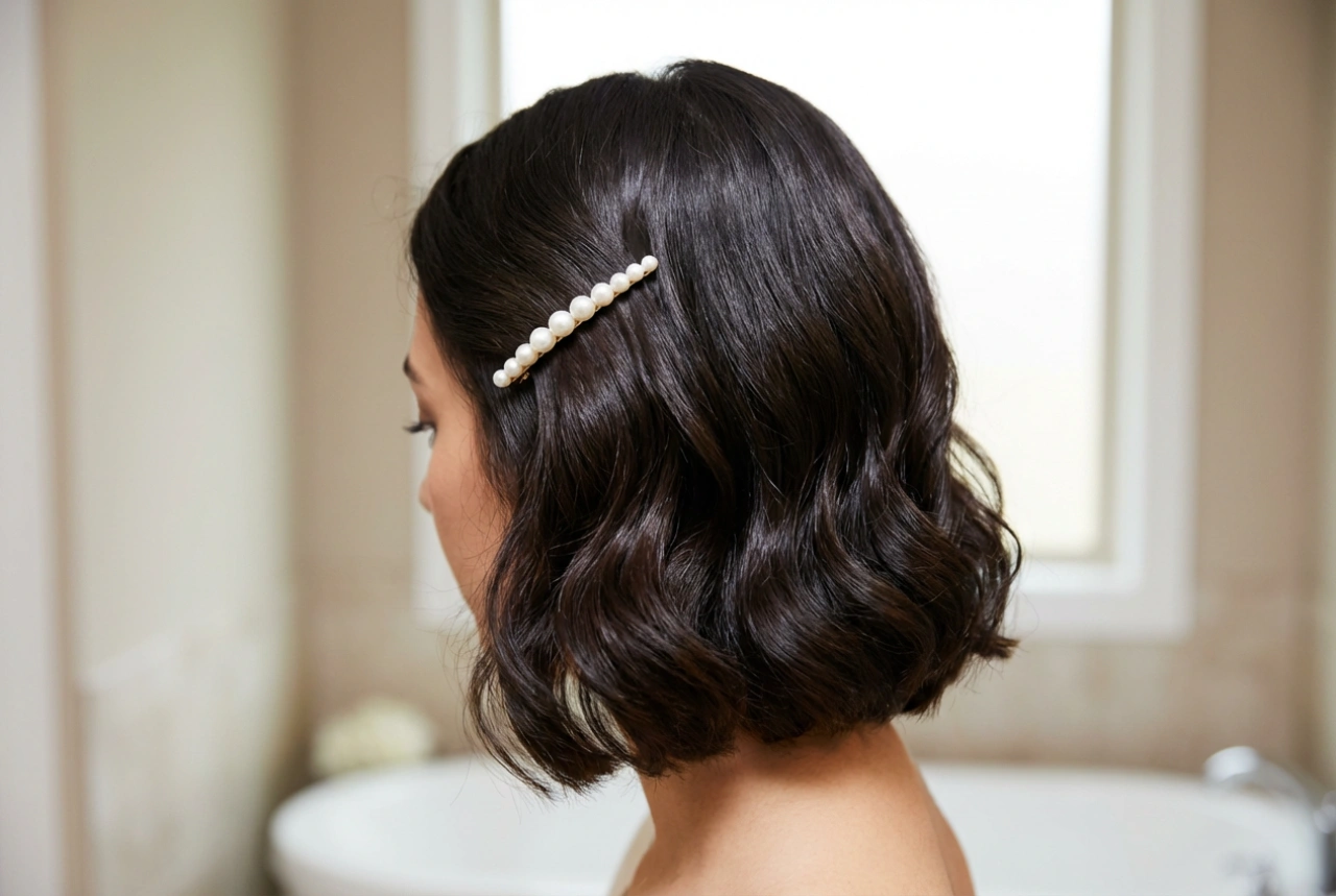 Lyhyet kampaukset häihin: kestävät laineet, asusteet ja kiinnitys