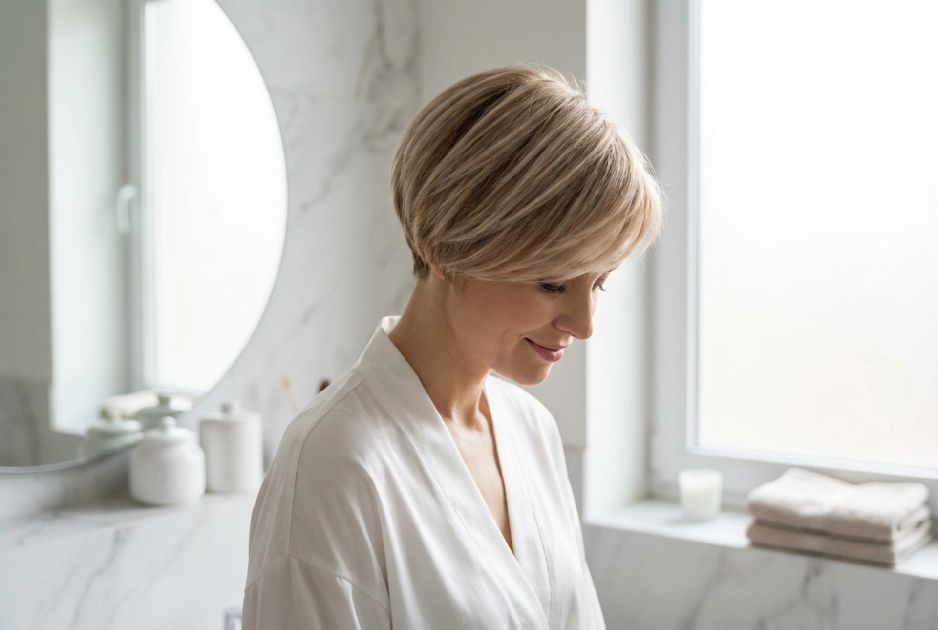 Lyhyet naisten sienikampaukset: pehmeä viimeistely ja volyymi