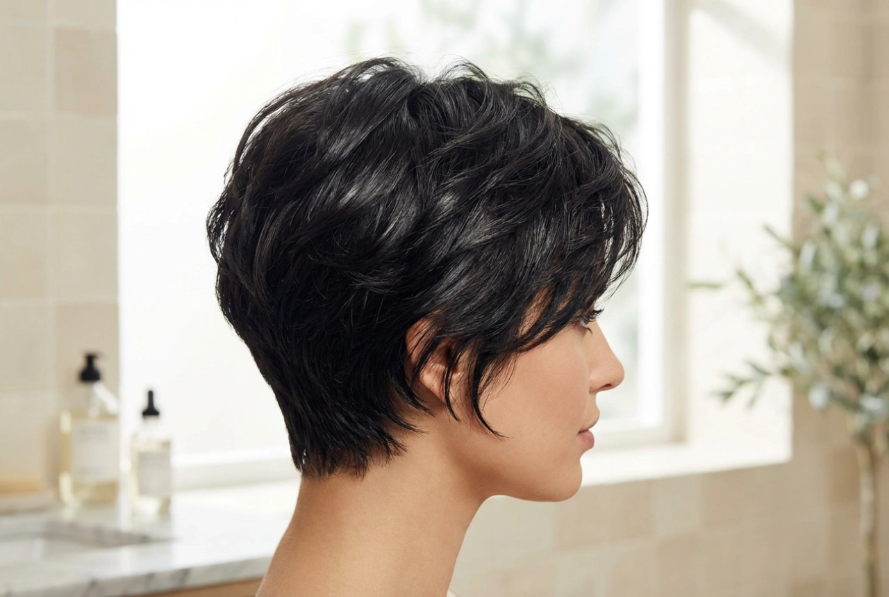 Iltakampaus lyhyille hiuksille: rakenne, volyymi ja kiilto