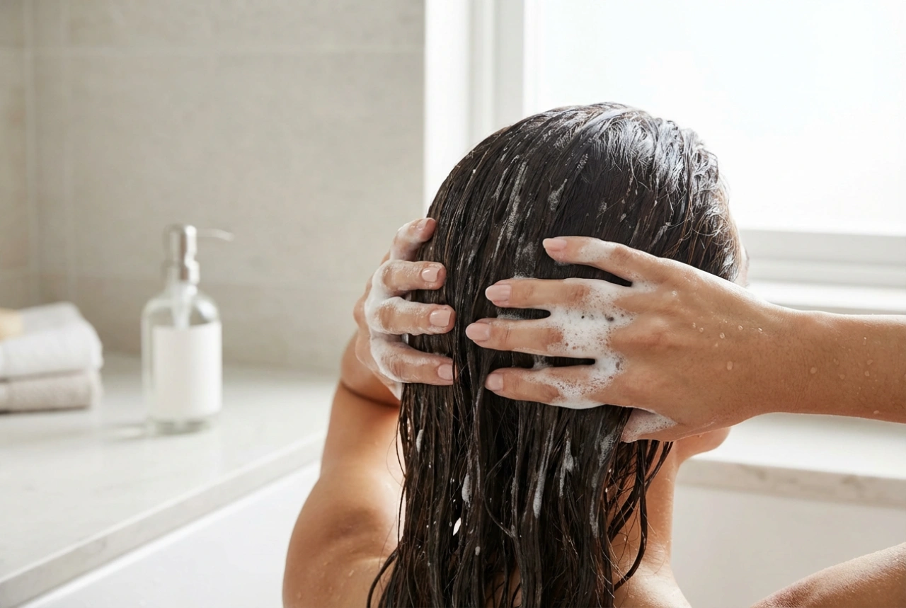 Askel askeleelta: vahvistava shampoo ja voimaa lisäävät pesutekniikat