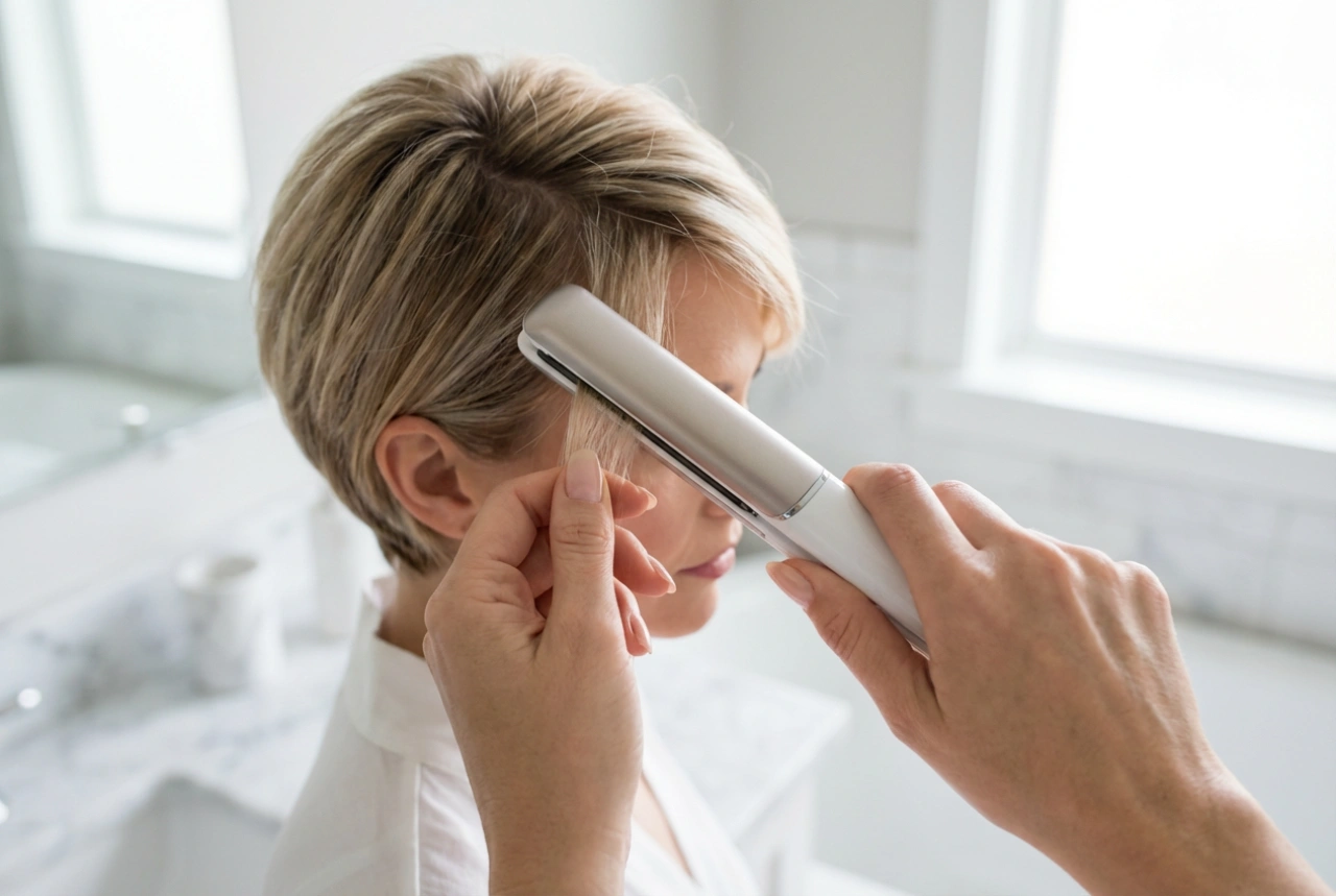 Ohut suoristusrauta: ratkaisu lyhyille hiuksille, otsatukalle ja baby hair -hiuksille