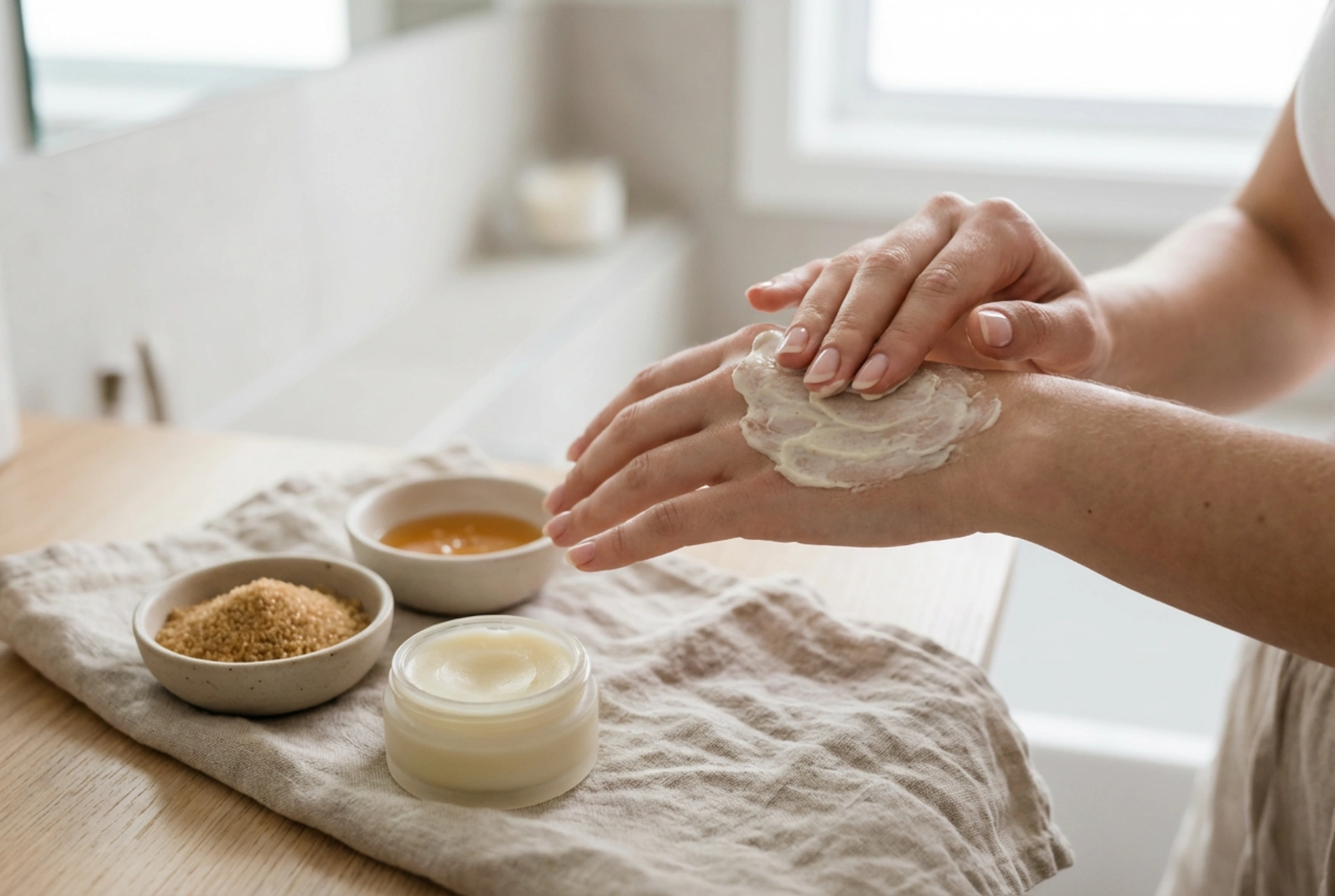 Kotikonstit erittäin kuiville käsille: kuorinta, naamio ja tehohoito