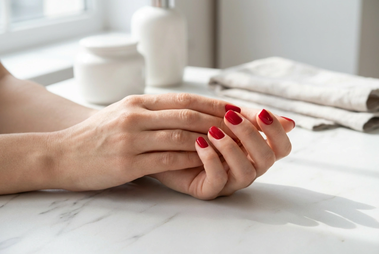 Punaiset kynnet lyhyille kynsille: optinen hoikentaminen ja niksit