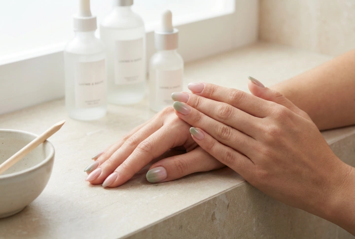 Vaaleanpunaiset ja vihreät kynnet: kontrastisia yhdistelmiä ja levitystekniikoita