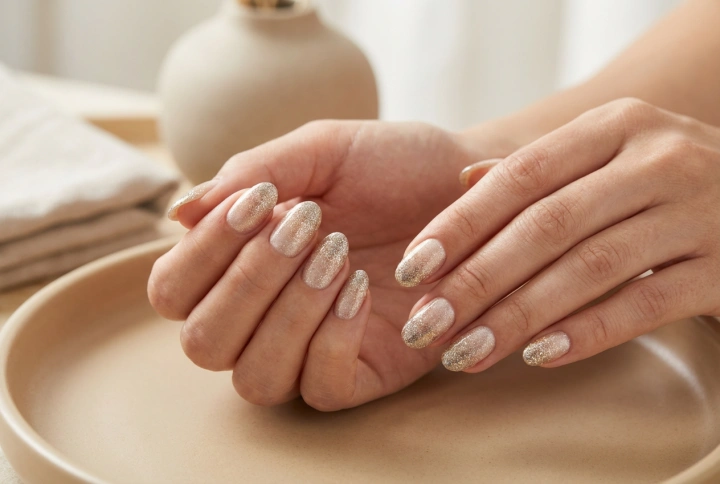 Hileiset ombre-kynnet: hienovaraisesta kimalluksesta täyteen loistoon