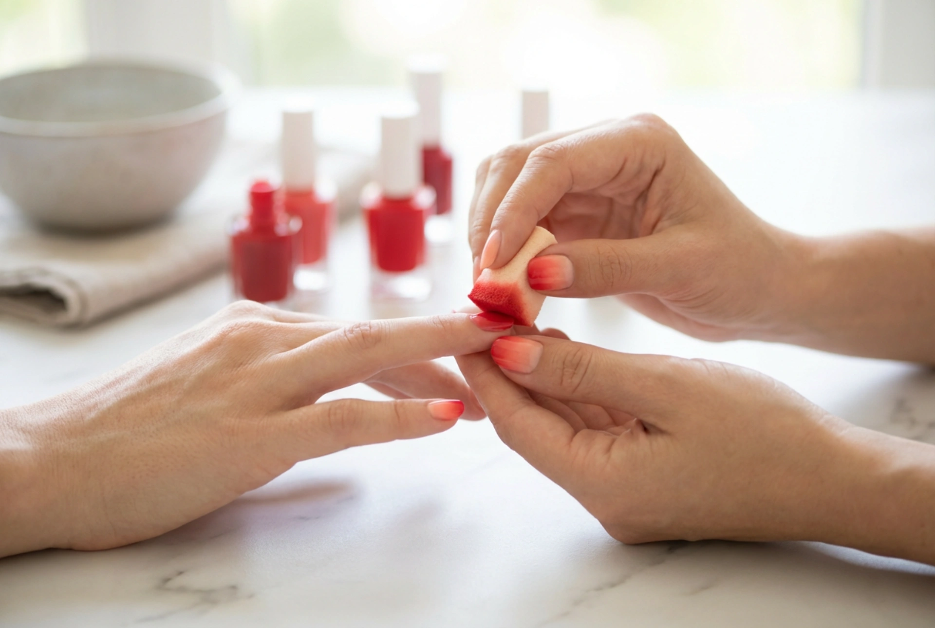 Kuinka tehdä punaiset ombre-kynnet kotona: yksinkertainen menetelmä