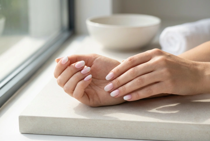 Kuinka tehdä valko-vaaleanpunaiset ombre-kynnet: sieni, häivytys ja päällyslakka