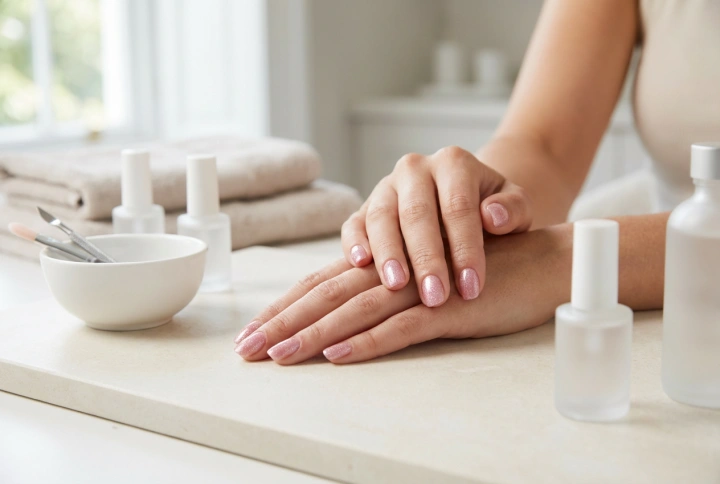 Vaaleanpunaiset glitterkynnet: kolme helppoa levitystekniikkaa