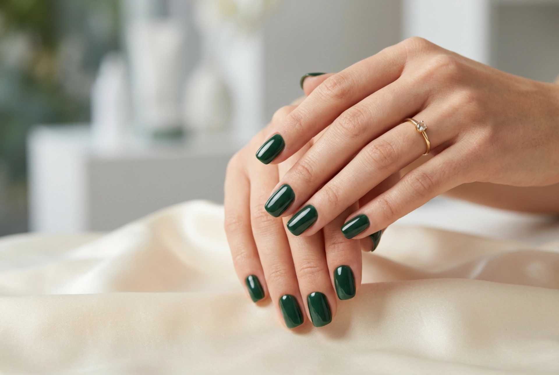 Vihreä geelilakka tyylikkäässä manikyyrissä: sävyn valinta ja levitys