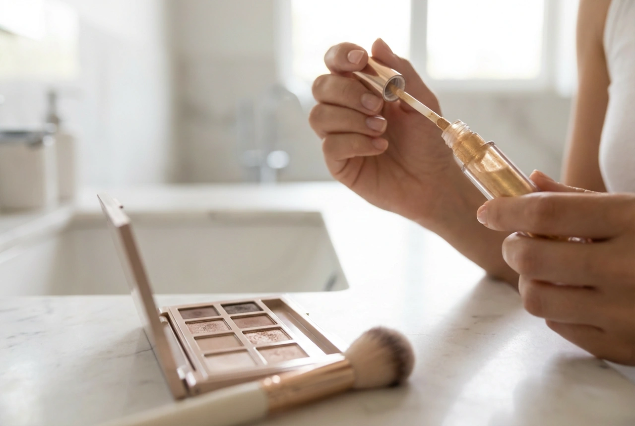 Nestemäiset luomivärit: levitystekniikat ja yhdistäminen puuterimaisten kanssa