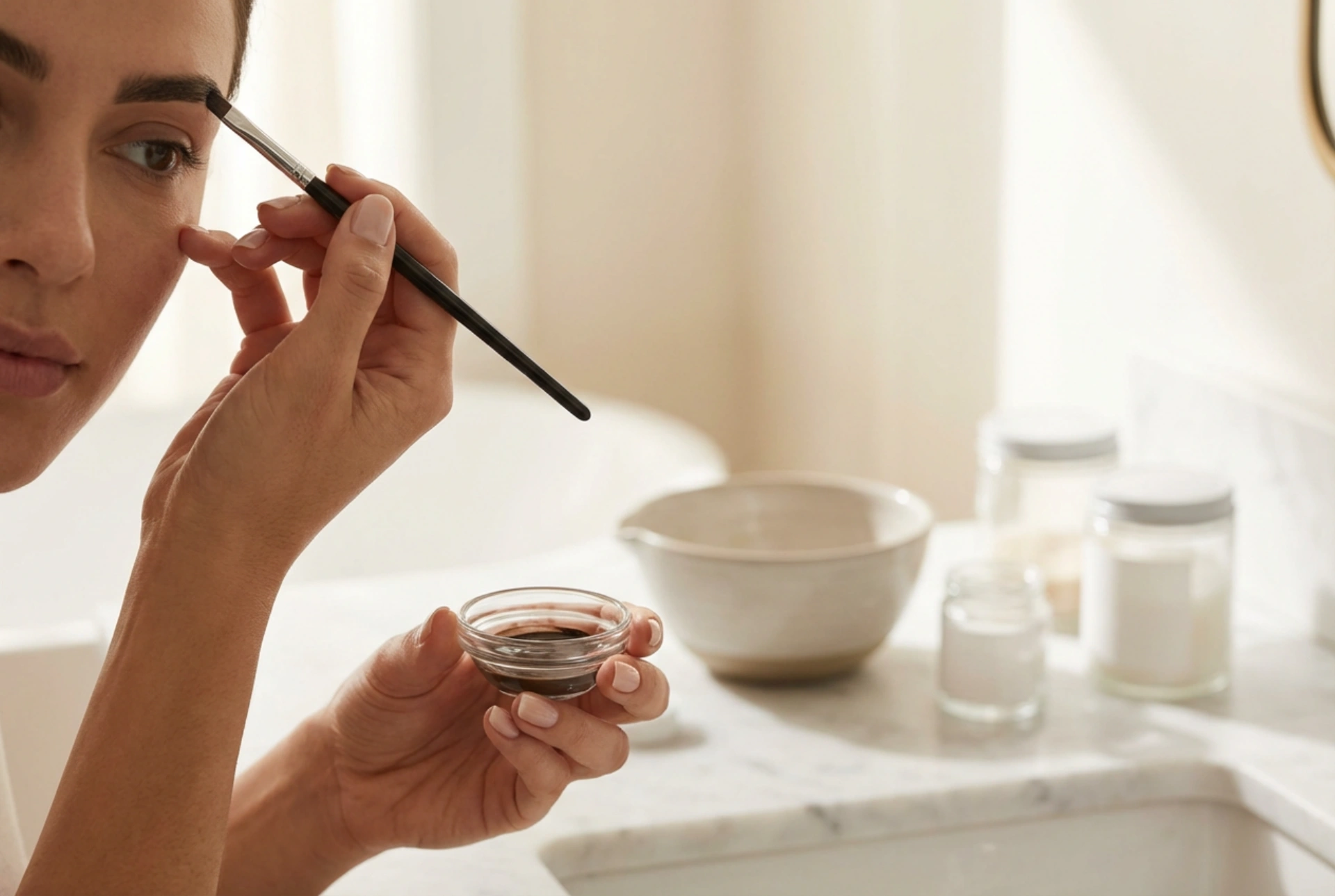 Kulmakarvojen värjäys kotona: valmistautuminen, levitys ja hoito