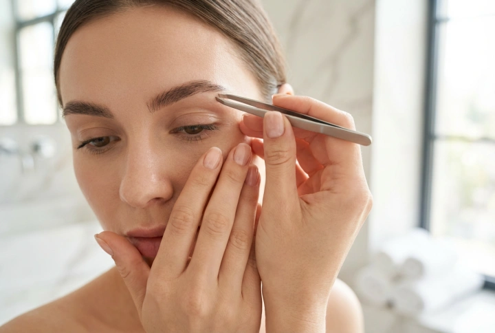 Kulmakarvojen nyppiminen pinseteillä: kuinka vähentää kipua ja säilyttää symmetria