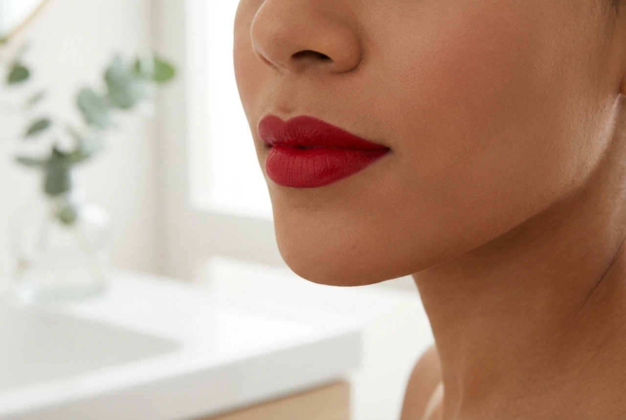 Punainen huulipuna: sävyn valinta, rajaus ja kestävyys