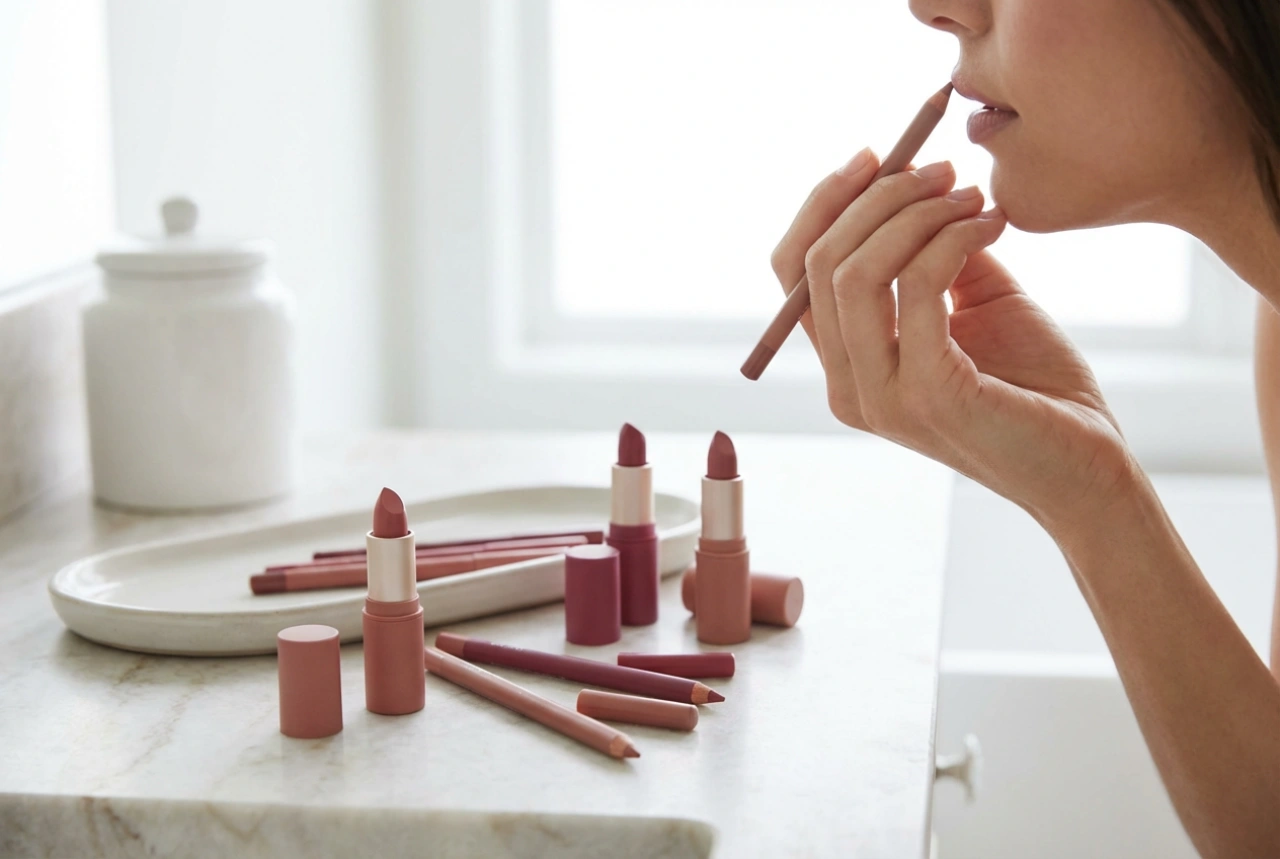 Huultenrajauskynä ja huulipuna: Sävyjen valinta ja levitys askel askeleelta