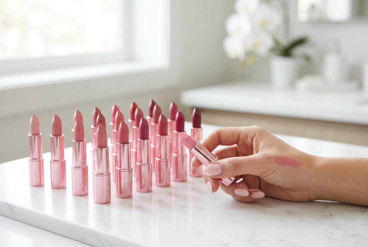 Vaaleanpunainen huulipuna arkeen ja juhlaan: sävyn valinta ja levitys